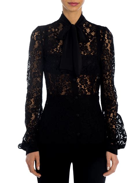 dolce gabbana black blouse|dolce and gabbana black top.